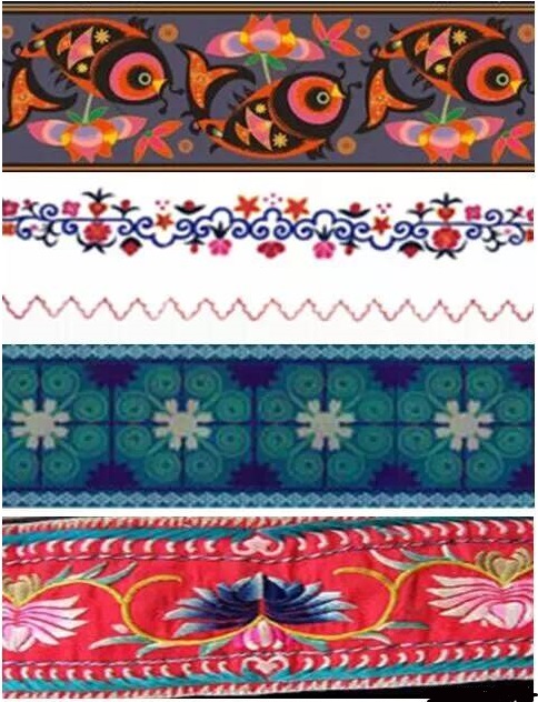 刺绣图案三种纹样的组织形式